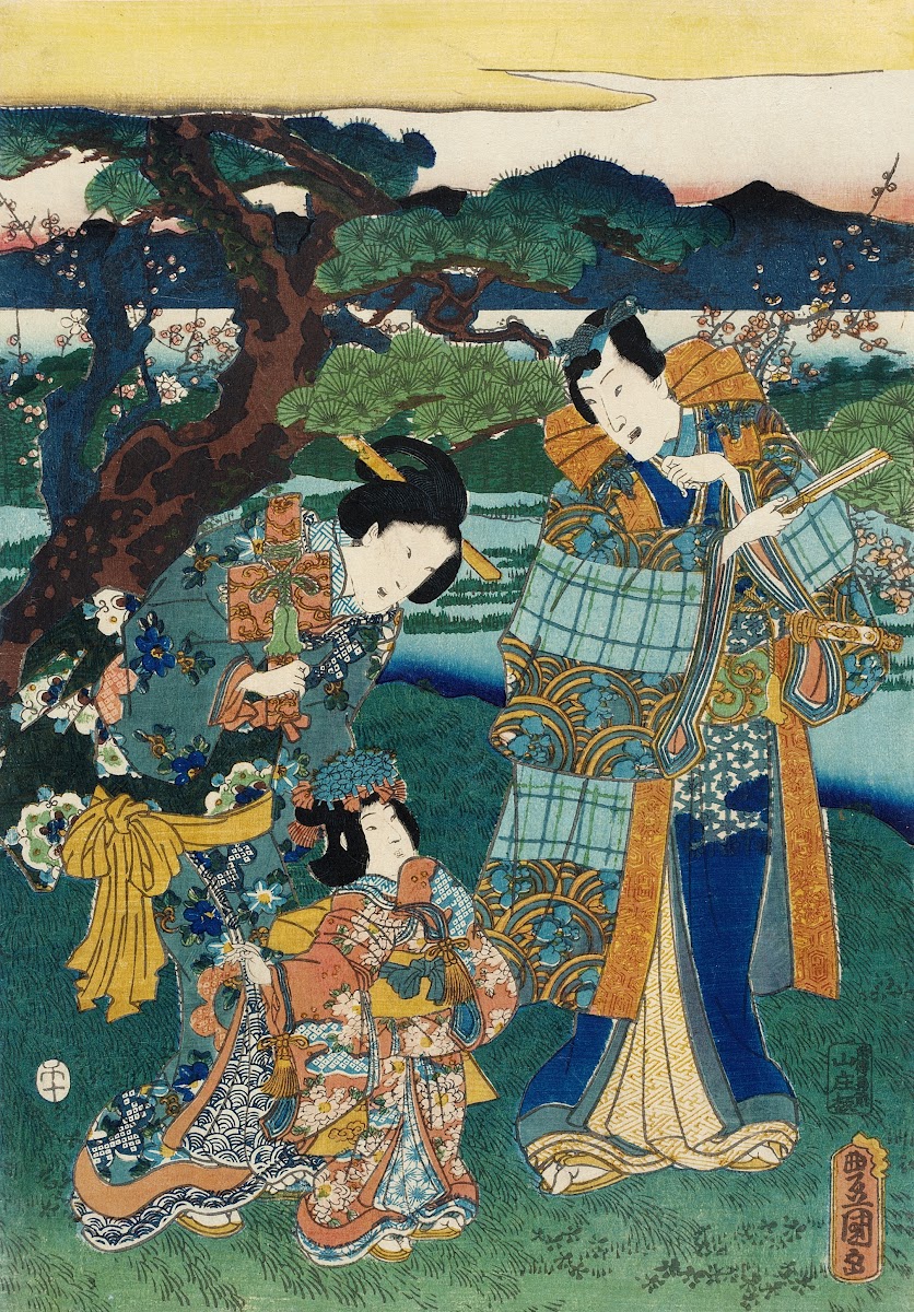 Viewing Plum Blossoms 1858