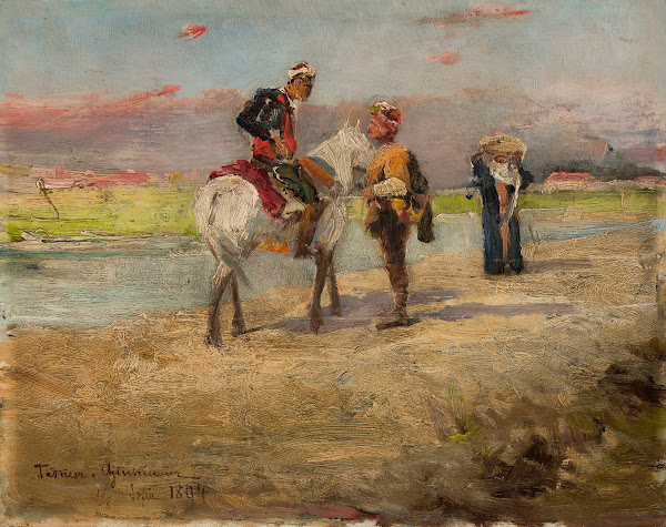 Eastern scene against a landscape 1894