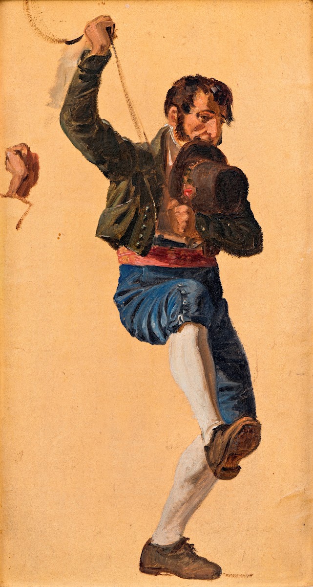 Italian Study for The St Anthony Feast Day in Rome c 1838