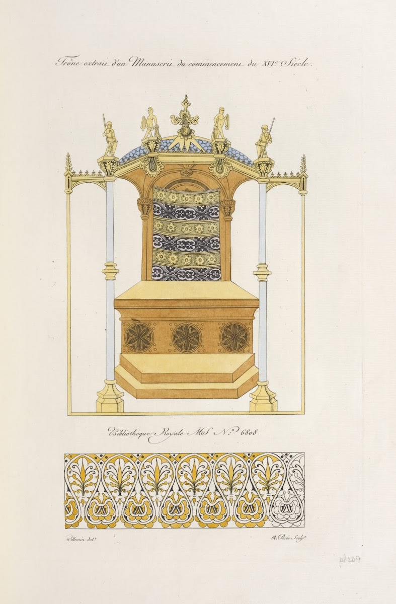 Trône extrait dun manuscrit du commencement du XVIe siècle 1839