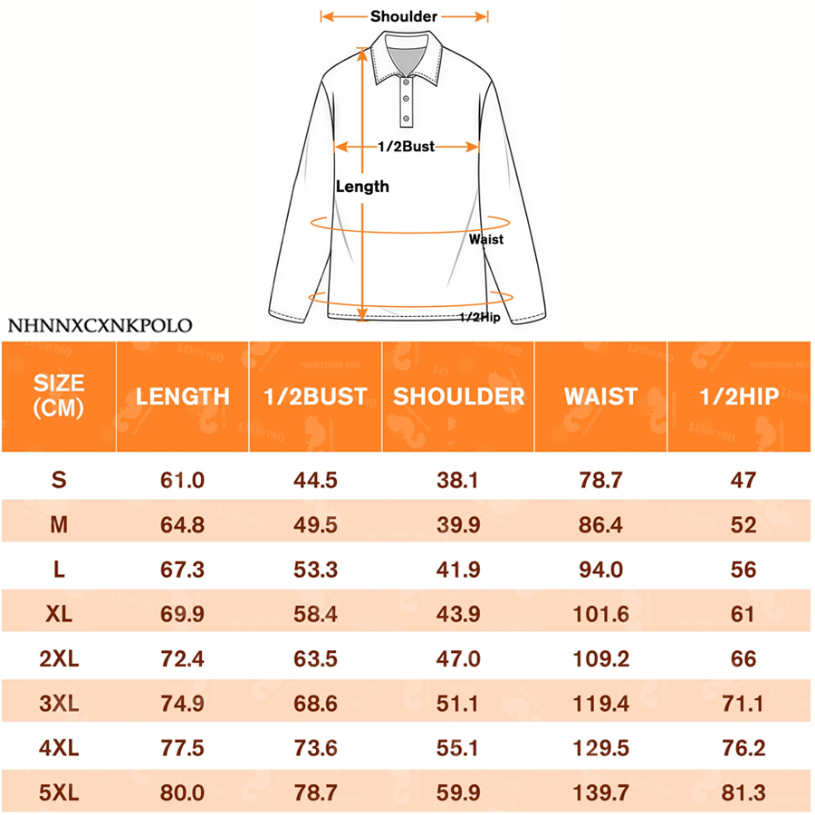 AOP HNH Women's Long Sleeve Button Polo