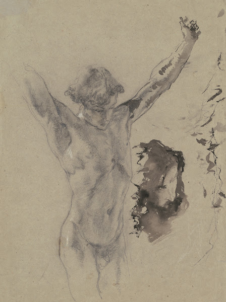 Study of the Figure and Head of Christ in Christ on the Cross and Mary Magdalene