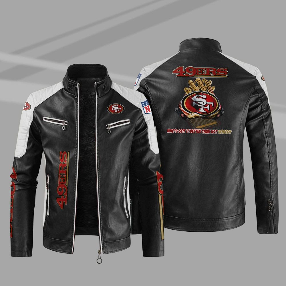 2D Leather Jacket 4 - Stand Collar Jacket
