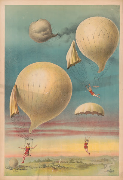 Parachuting from balloons 1900