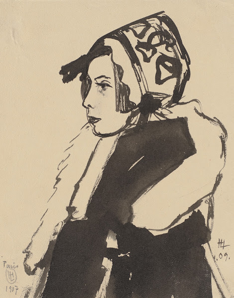 Mädchen mit Mütze und Schal 1907
