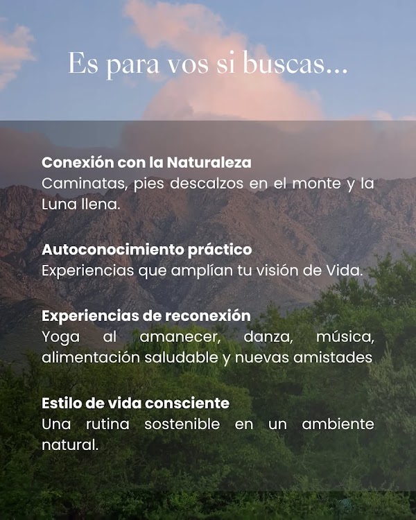 Retiro de Bienestar Experiencia Traslasierra
