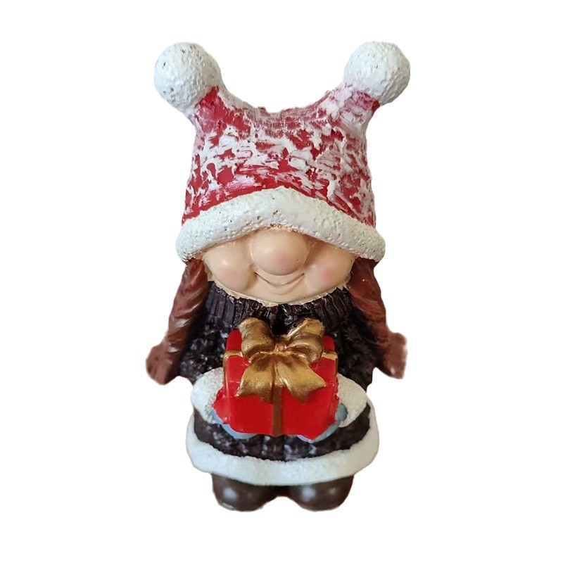 Christmas Gnome Figure with Santa Hat