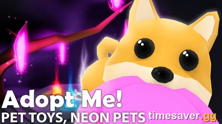 A Neon-glowing pet in Adopt Me! — Neon and Mega Neon forms multiply a pet's trade value