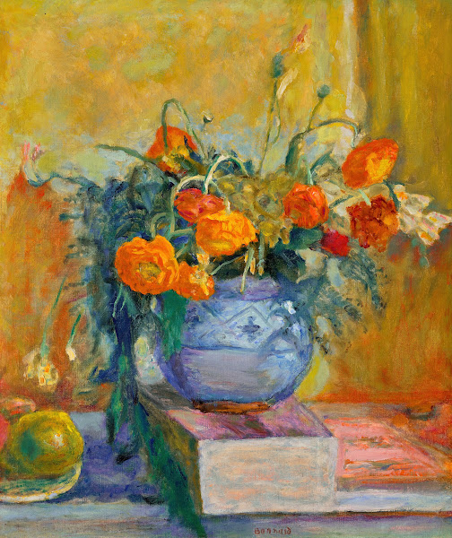 Renoncules au vase bleu circa 1925