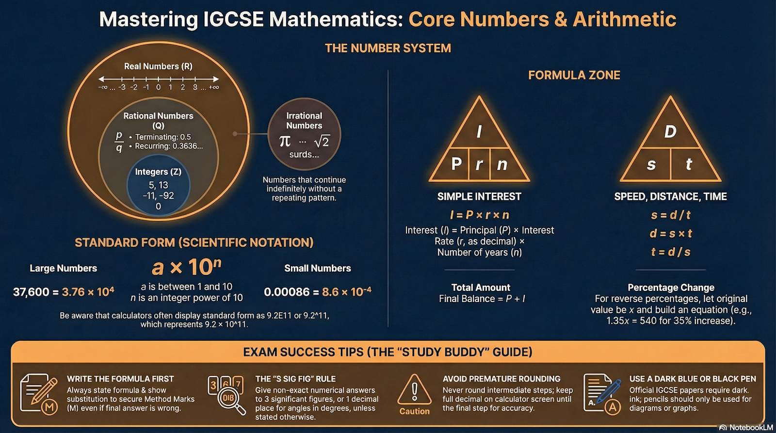 Cracking IGCSE Maths Numbers infographic