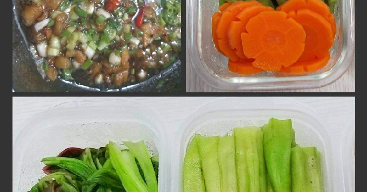 Tóp mỡ kho quẹt + rau củ luộc