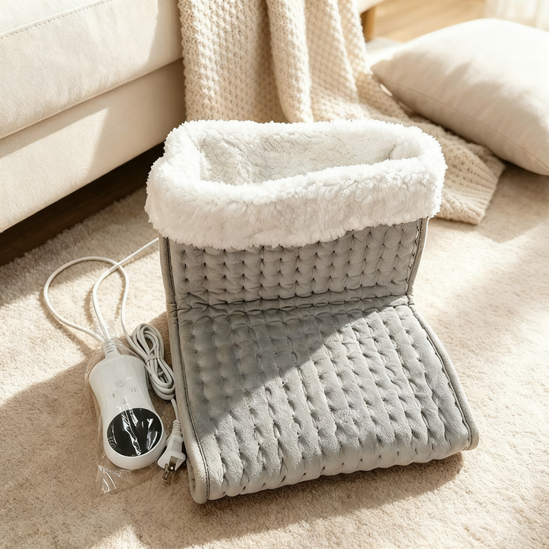 Electric foot warmer with button switch