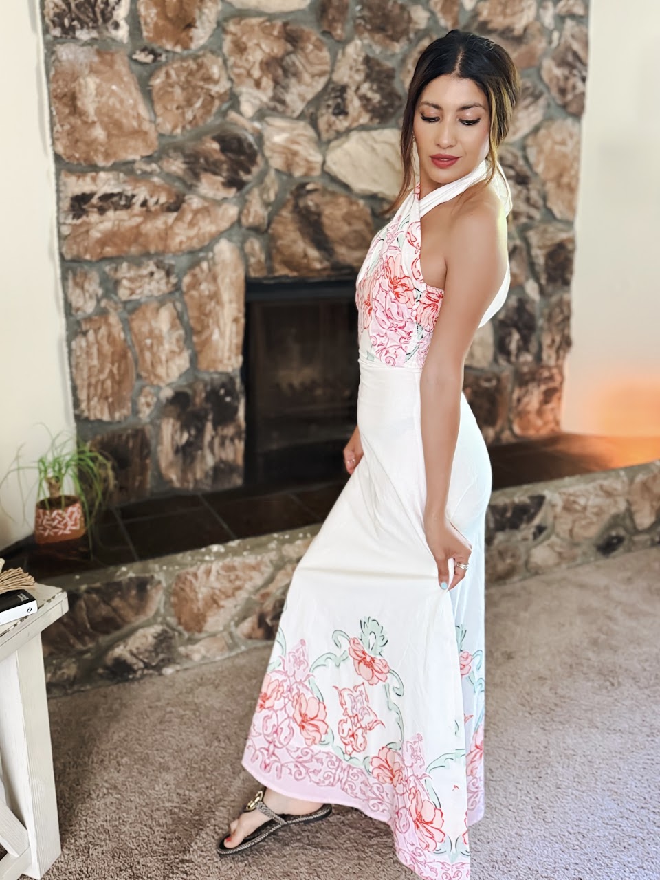 Cinthia Jensen wearing the Jules dress in Matinee Rose
