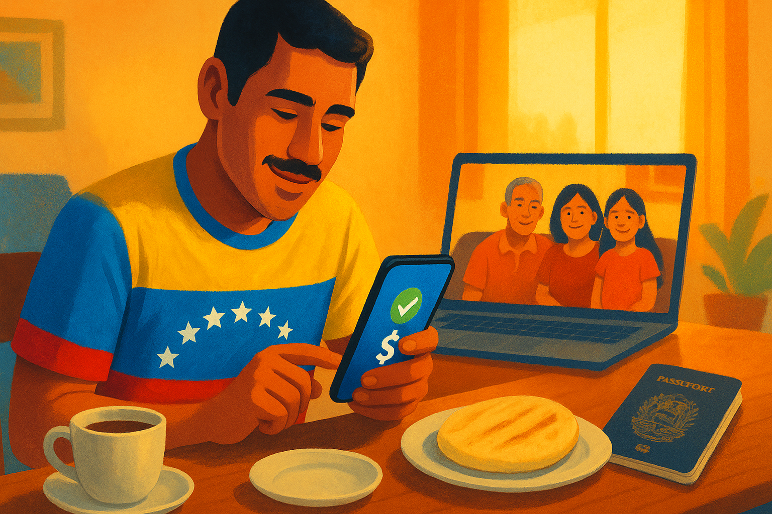 Venezolano comparando opciones para conseguir la mejor tasa remesas Venezuela