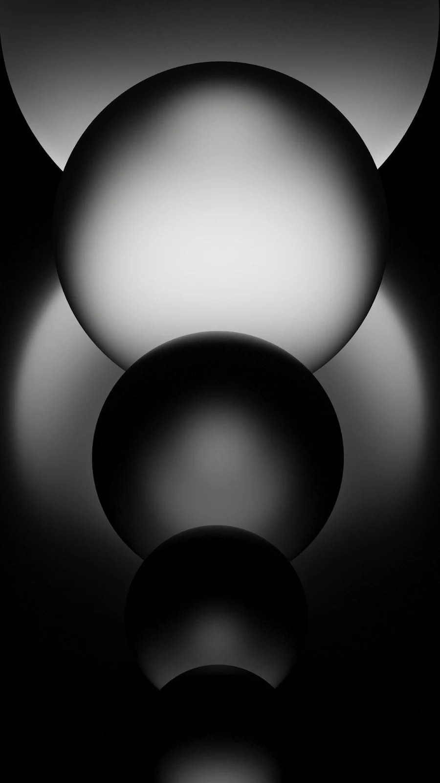 Abstract Black And White Spheres - 3D Abstract Render Full HD iPhone Wallpaper (1152x2048)