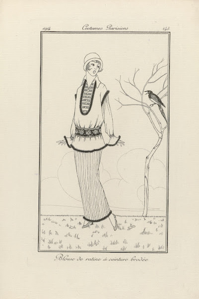 Blouse De Ratine À Ceinture BrodéE 1914