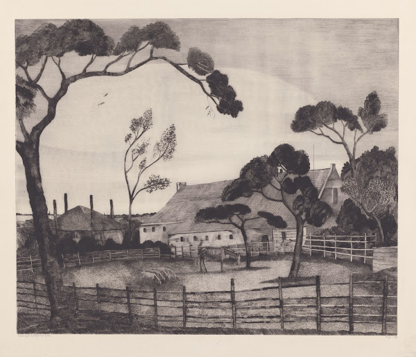 Hollands landschap met boerderij en weiland 1926