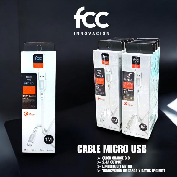 CABLE SILICON V8 2.4A 1 METRO FCC-C86