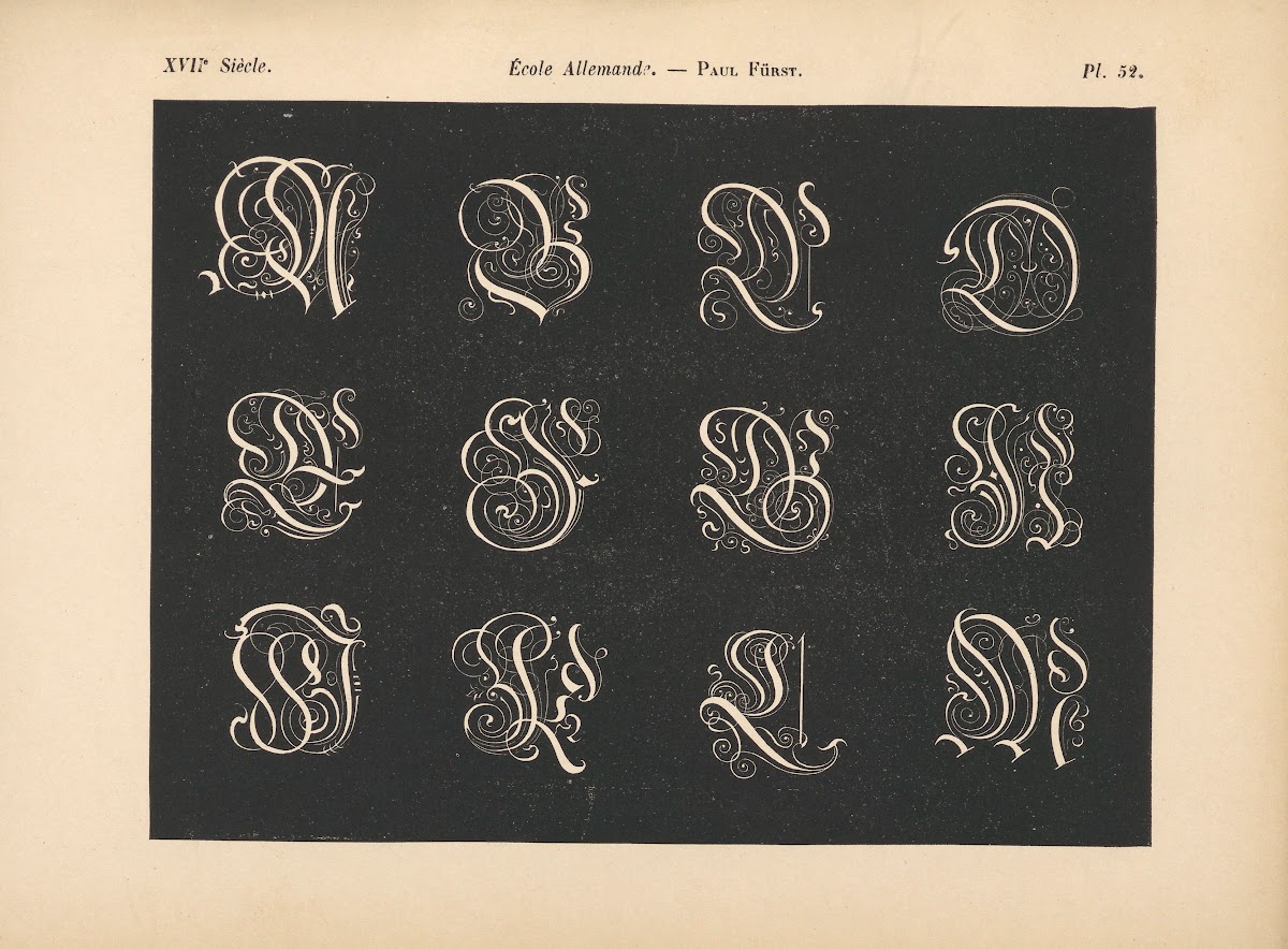 École Allemande  Paul Fürst  Alphabet dinitiales gothiques 1895