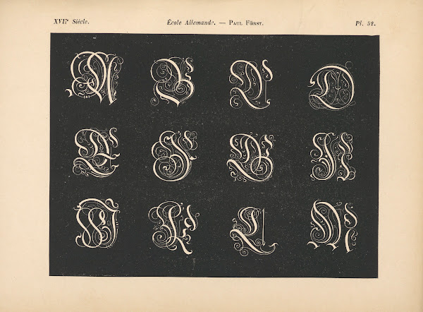 École Allemande  Paul Fürst  Alphabet dinitiales gothiques 1895