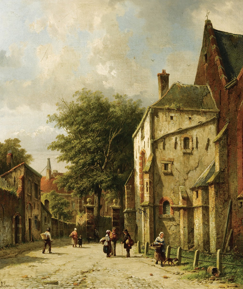 A Streetscene In A Dutch Town