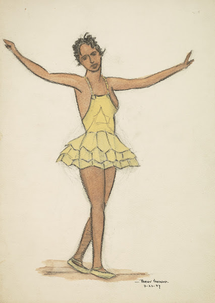 Case of Philip Lawrence Halter neck ballet dress and slippers 1934 1943
