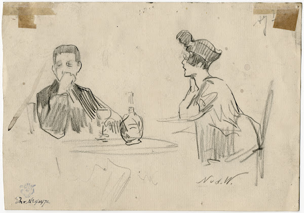 Man en vrouw in een café