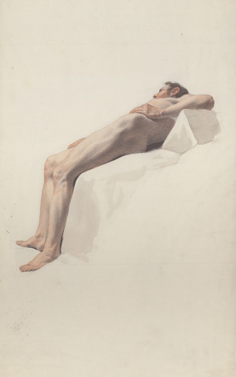 Reclining male nude 19th century
