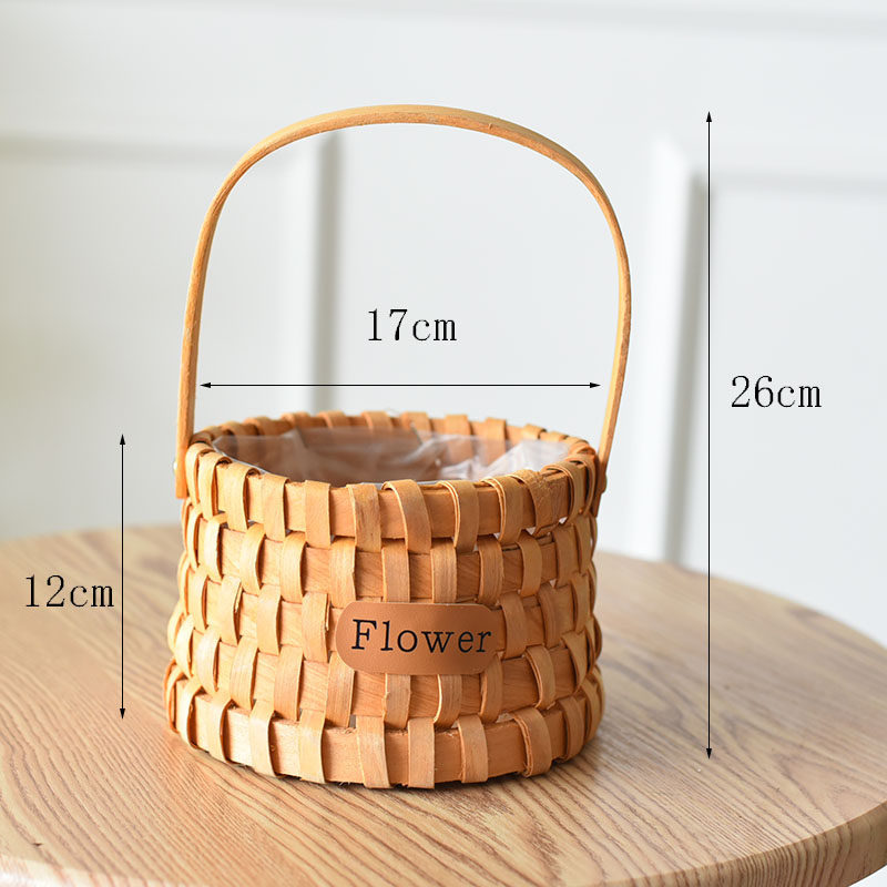 Wooden flower basket, country house style