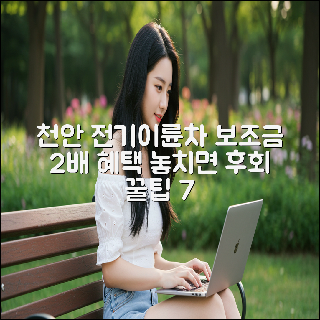 천안시 전기이륜차 보조금 2배 혜택! 꿀팁 7가지