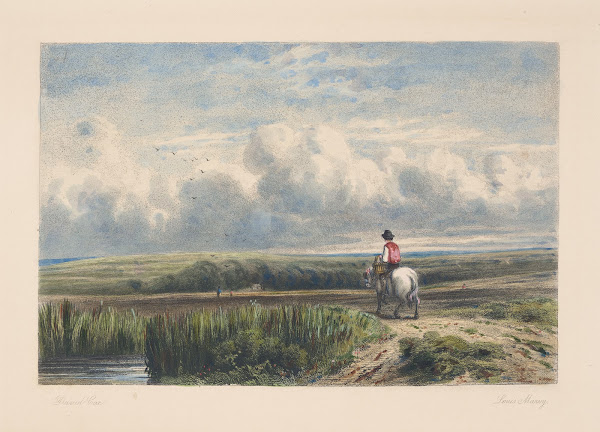 Landscape of hayfields David Cox 1850
