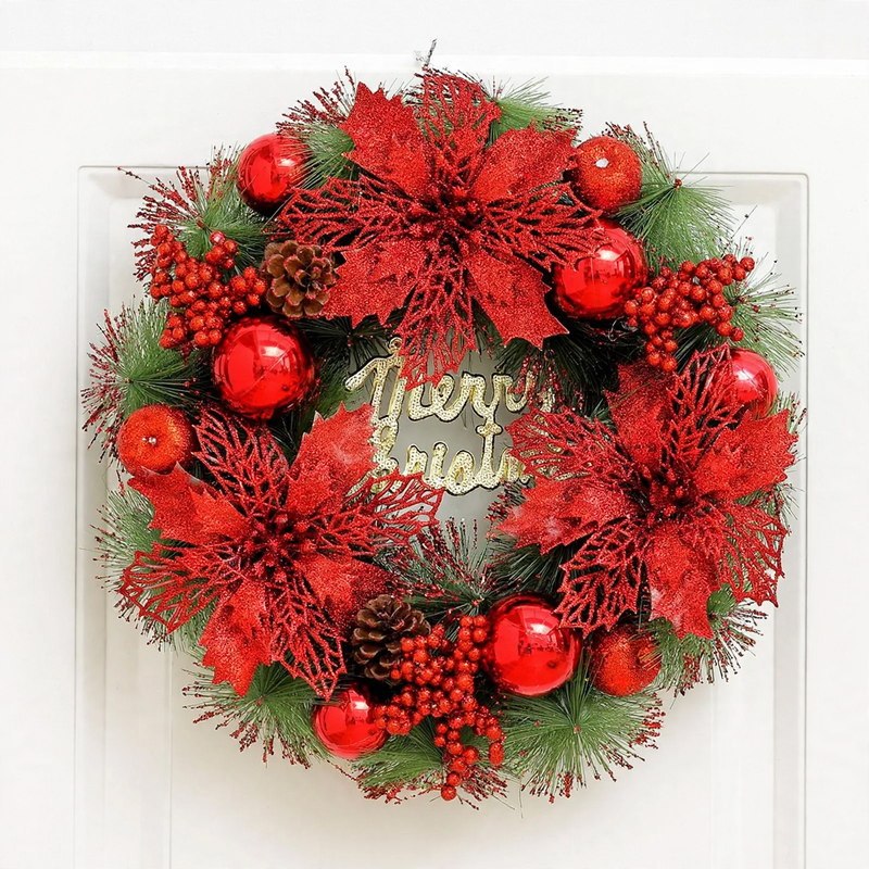 Illuminated Christmas wreath with hanger