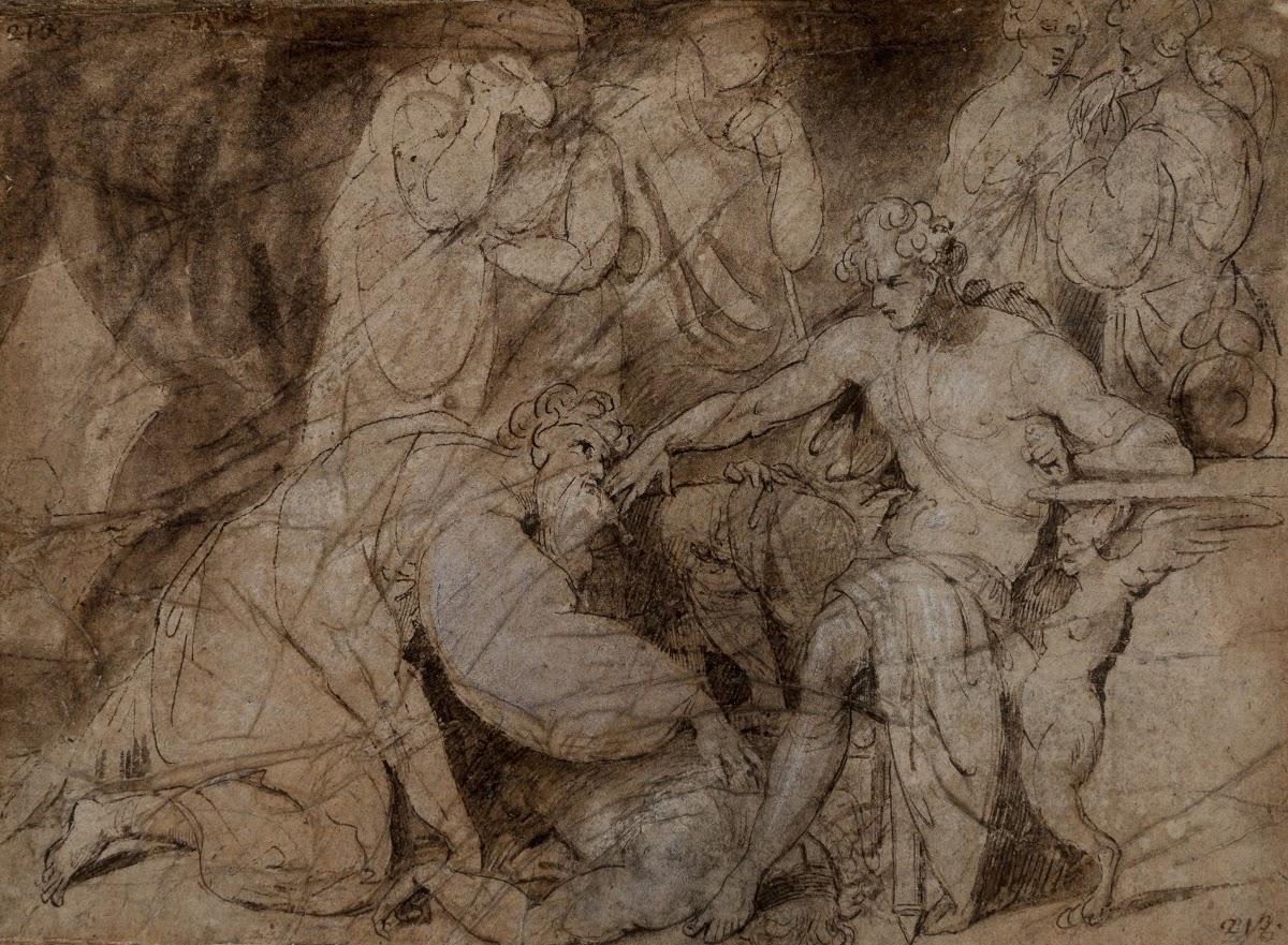 Priam pleading with Achilles for the body of Hector