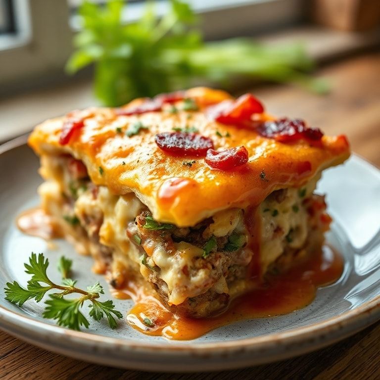 Easy Low-Carb Bacon Cheeseburger Casserole Recipe - Quick & Delicious Dinner finished