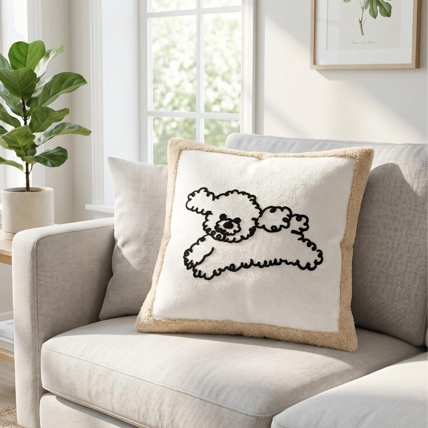 Lendenkissen mit Tiermotiven, Polyester, mit Quasten