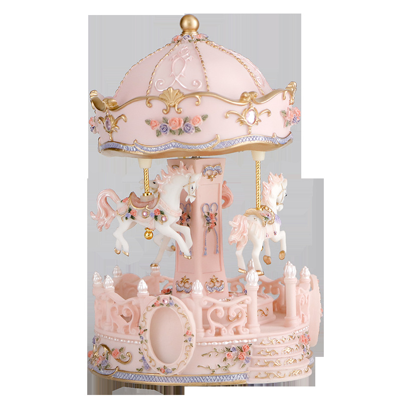Miniatur-Karussell-Spieluhr aus Kunstharz