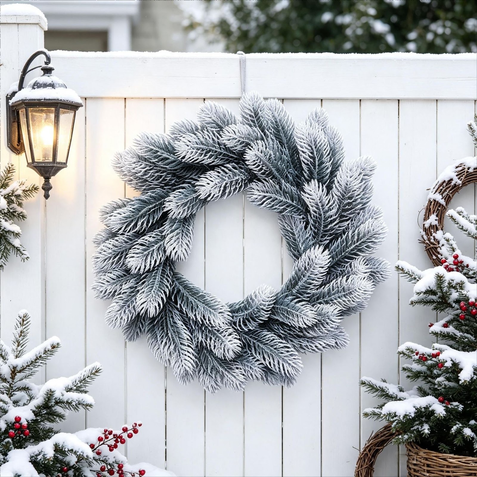 Artificial Christmas wreath with pine needles for indoor and outdoor