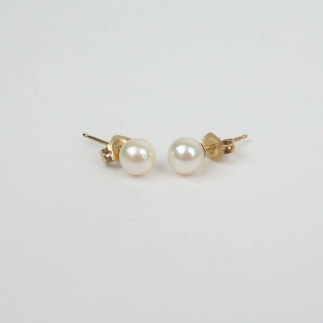 14K Gold and Pearl Stud Earrings