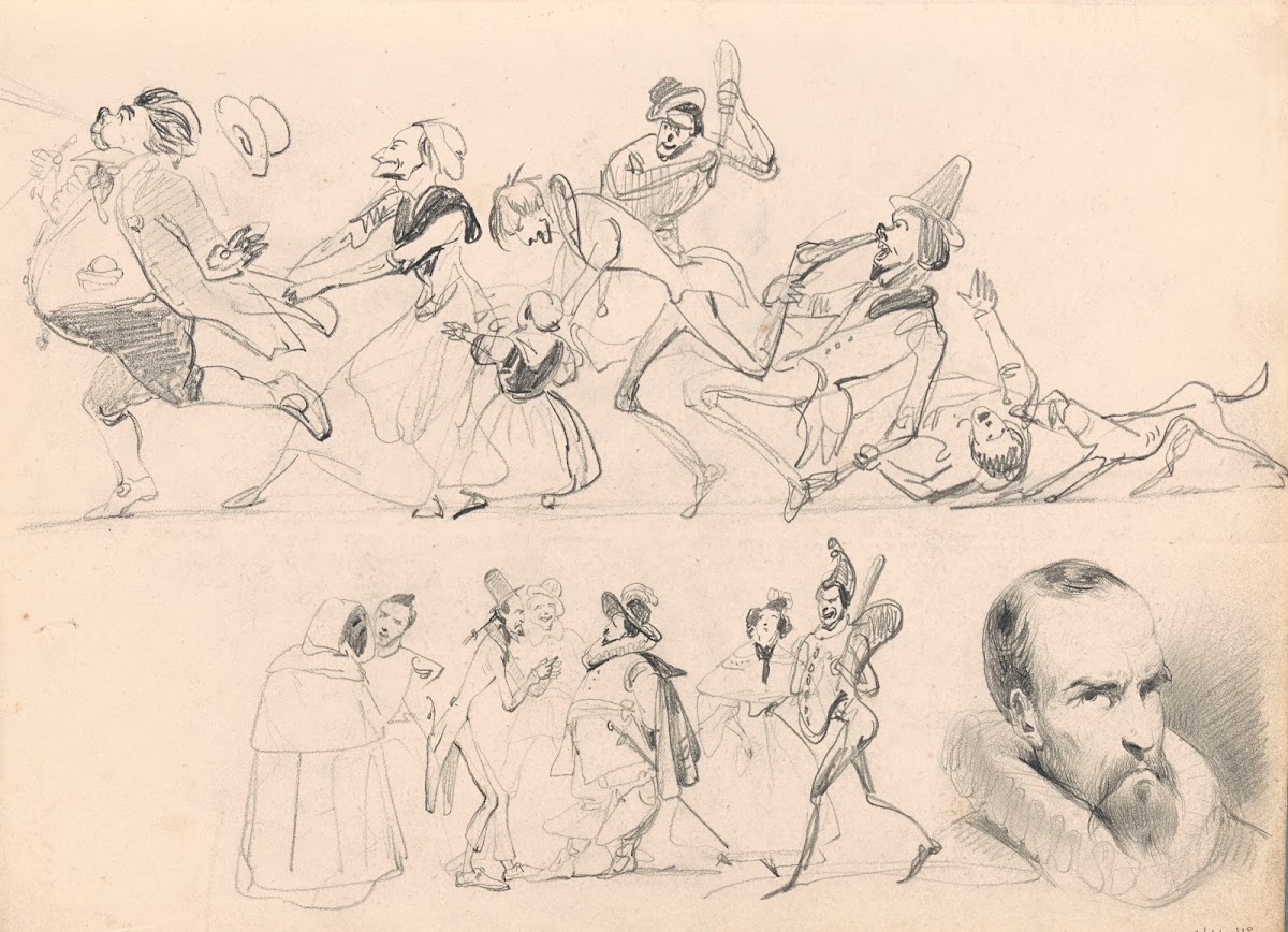 Head of a Man and Caricatures