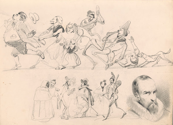 Head of a Man and Caricatures