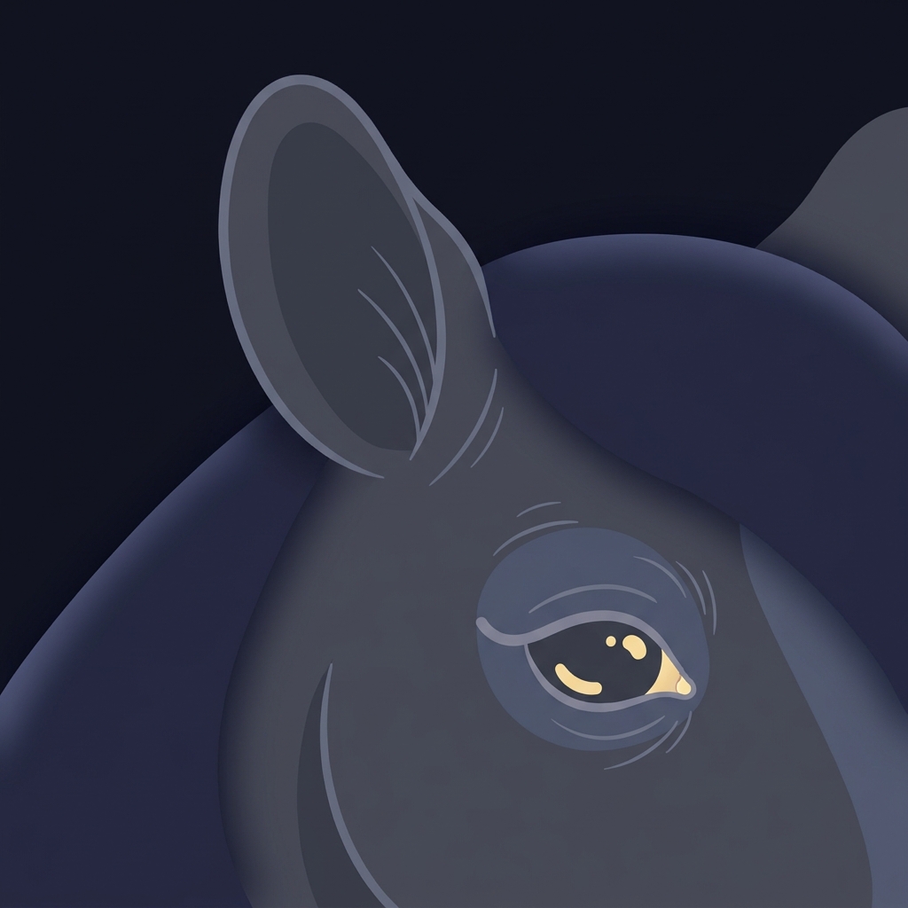 Minimal 2D vector close up of a horse ear and eye showing a relaxed expression with dark background subtle accent highlights and clean negative space darkhorseodds