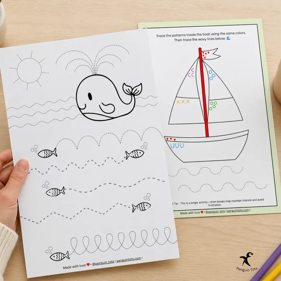 Trace & Color Lines Activity Set for Kids | Fine Motor & Pre-Writing Skills