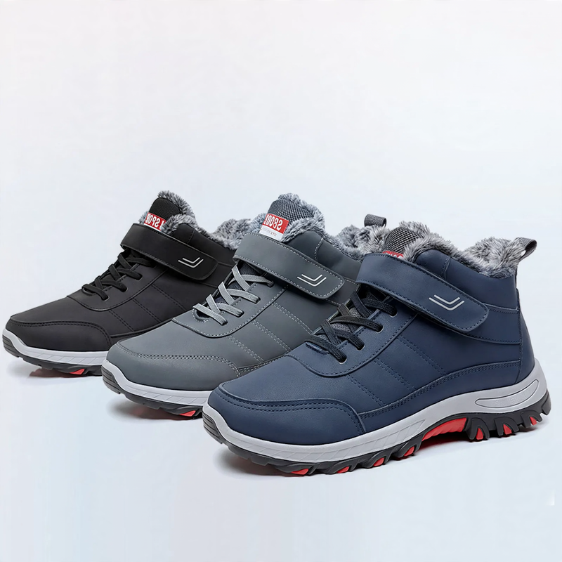 Insulated men's winter boots, sturdy, for outdoor activities