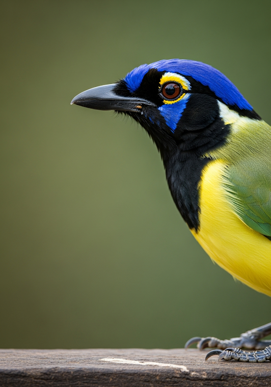Green Jay Close-up Profile