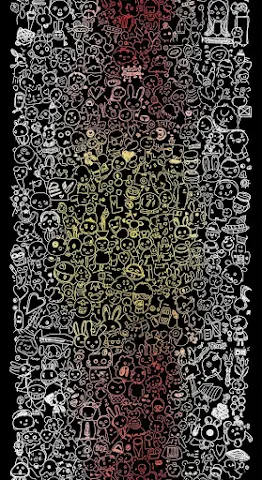 Black Doodle Fan Art Collage