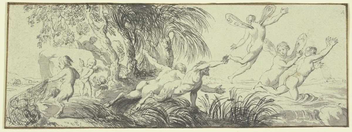 Spiel von Satyrn Nymphen Zephyren und Amoretten ca 1626