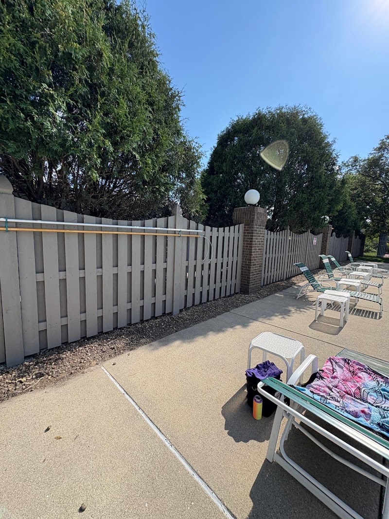 Yardley Court pool area fencing after solid stain application, Indianapolis