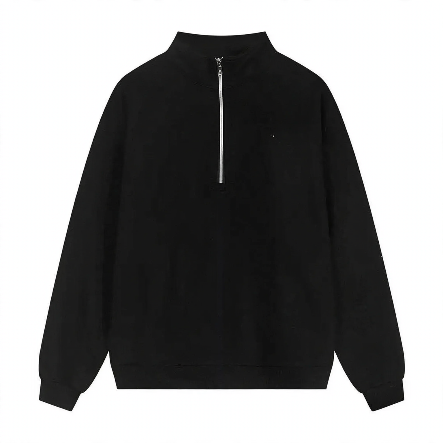 Unisex pullover with zipper and letter print