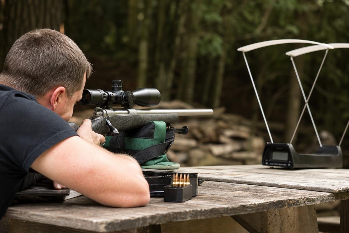 .243 Winchester ballistics testing with chronograph
