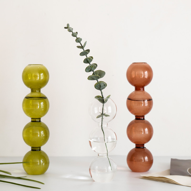 Spherical borosilicate glass vase